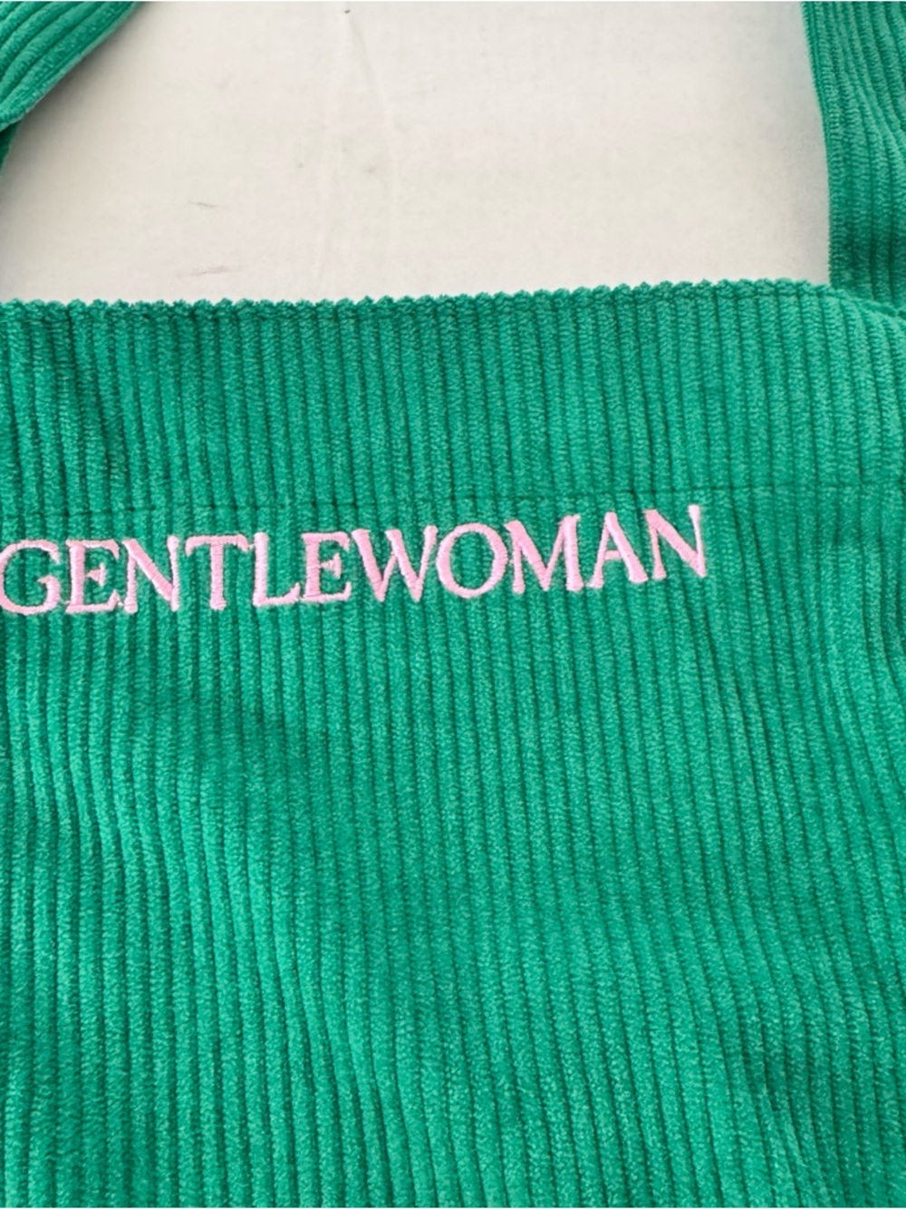 Gentle Women Tote Green Pink Corduroy Feminine Travel Colorful - Picture 5 of 11